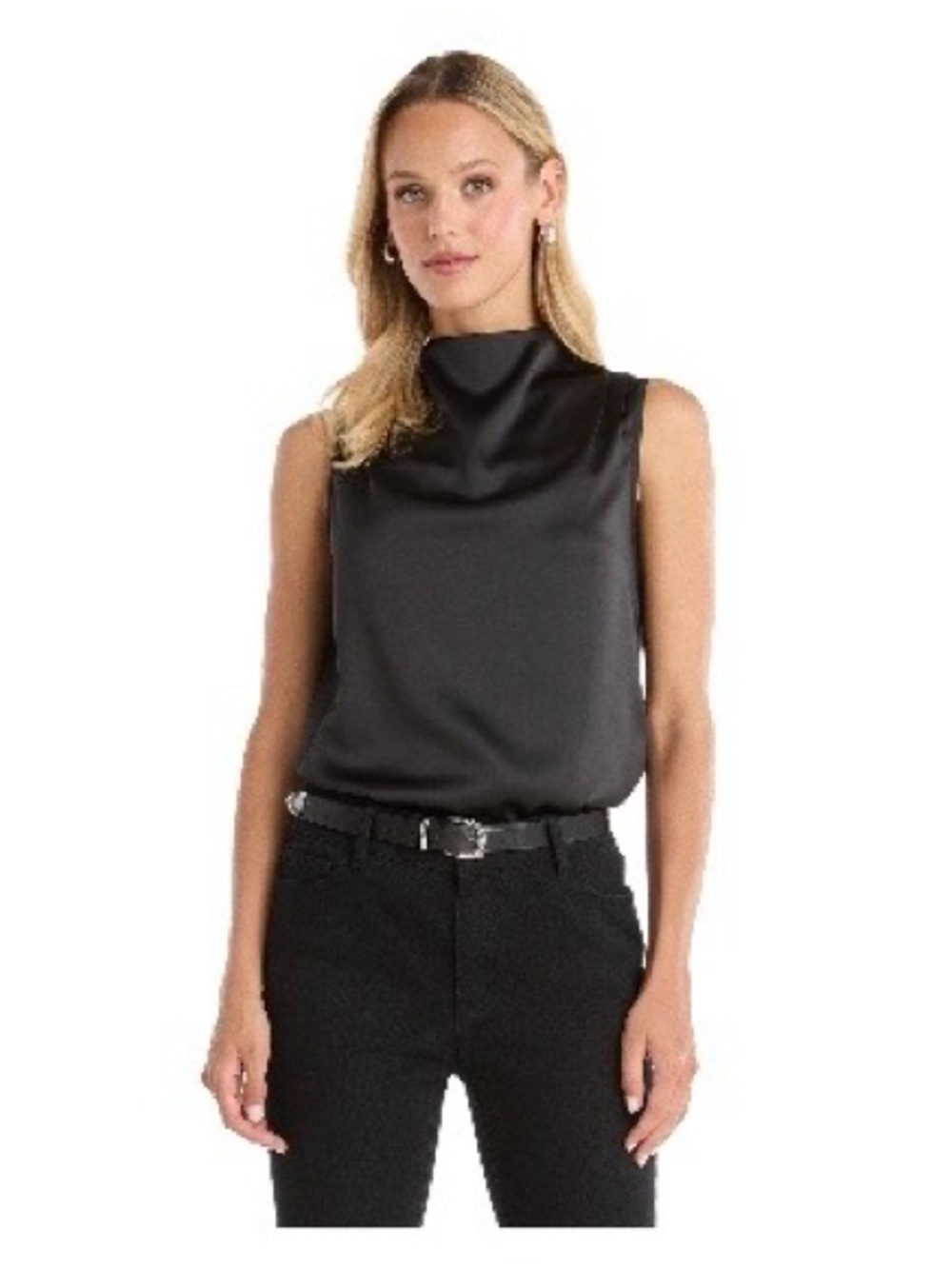 NWT The Noli Shop Mara Silky Top - Black